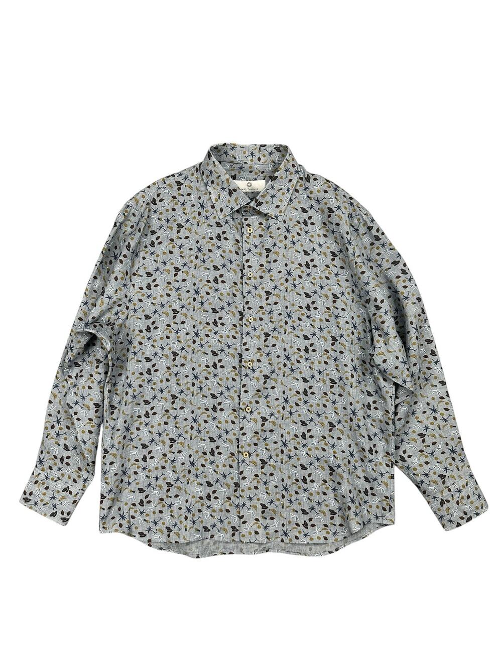 Knot Standard Linen Tropical LS Shirt Gray — Size 2XL